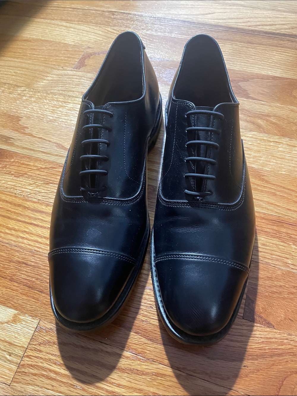 Park Avenue Allen Edmonds Black Cap-Toe Oxford Dress Shoes